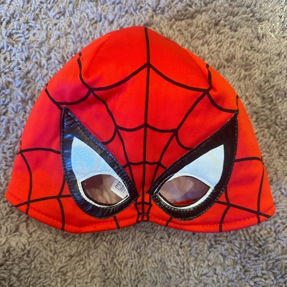 Marvel Spider-Man Red Web Print Costume Mask Beanie Kids Superhero Cosplay Hat - Picture 2 of 4